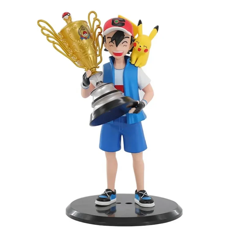 Figura De Ash Ketchum Con Trofeo de Pokemon