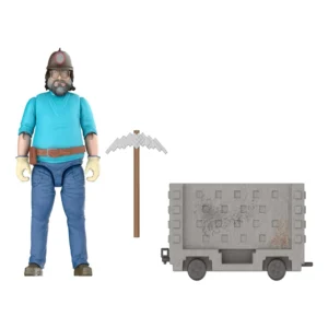 Minecraft la película figura steve y carrito de mina con caja