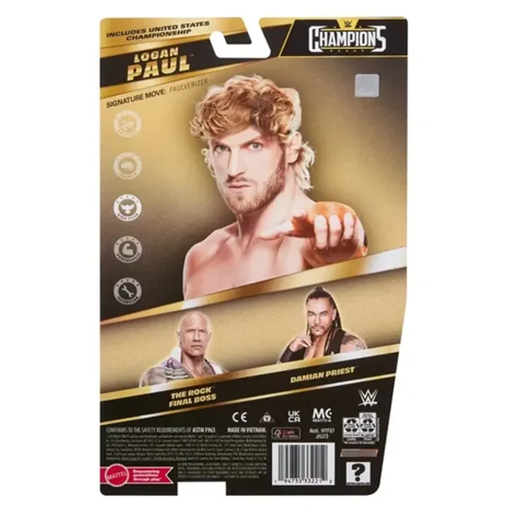 Figura Logan Paul WWE Champions | Mattel Original - Imagen 3